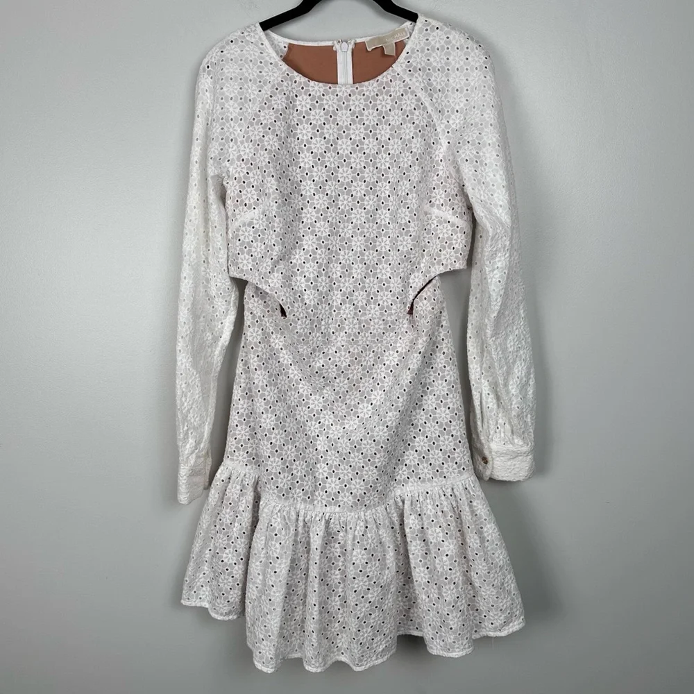 Michael Kors Eyelet Mini Dress Various NEW white Nude Cutout - Picture 6 of 11